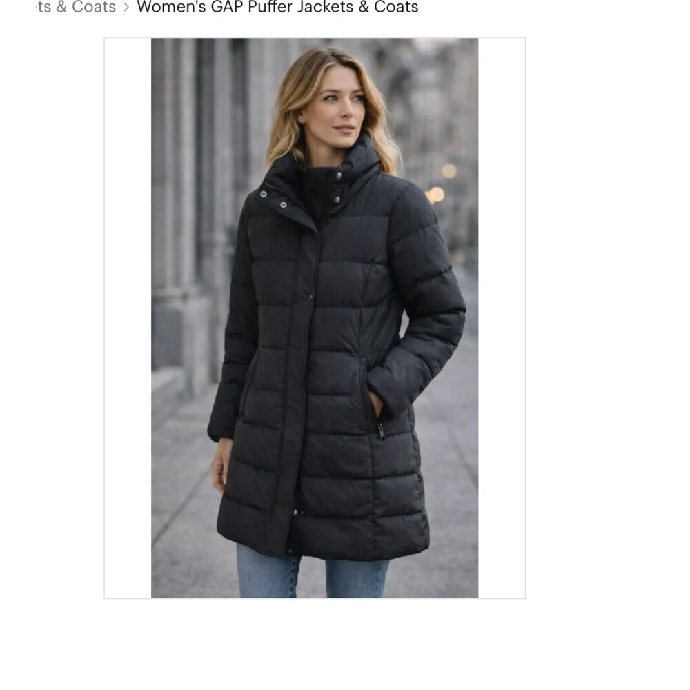 Gap ColdControl Max Ultimate Waist Cinched Puffer Jacket Black L